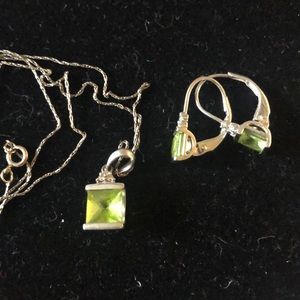 10k white gold peridot and diamond collection.